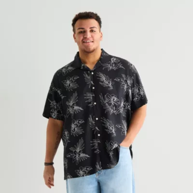 Arizona Mens Short Sleeve Classic Fit Big and Tall Button-Down Shirt