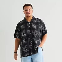 Arizona Mens Short Sleeve Classic Fit Big and Tall Button-Down Shirt