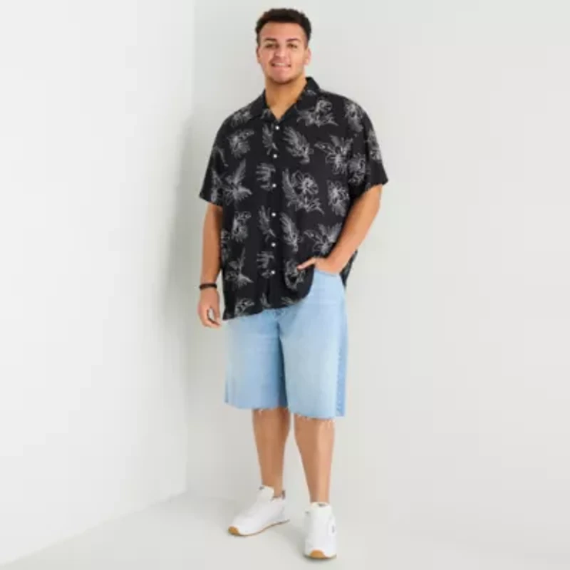 Arizona Mens Short Sleeve Classic Fit Big and Tall Button-Down Shirt