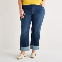 St. John's Bay Womens Plus High Rise Wide Leg Jean