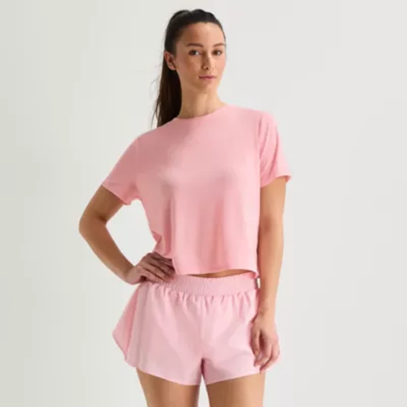 Xersion Ruffle Womens Quick Dry Active T-Shirt