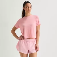 Xersion Ruffle Womens Quick Dry Active T-Shirt