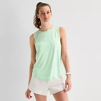 Xersion Mesh Womens Crew Neck Sleeveless Active Tank Top