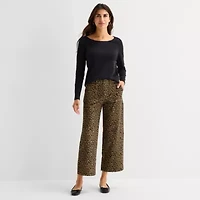 St. John's Bay Womens Wide Leg High Rise Cropped Pant