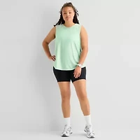 Xersion Mesh Womens Crew Neck Sleeveless Active Plus Tank Top