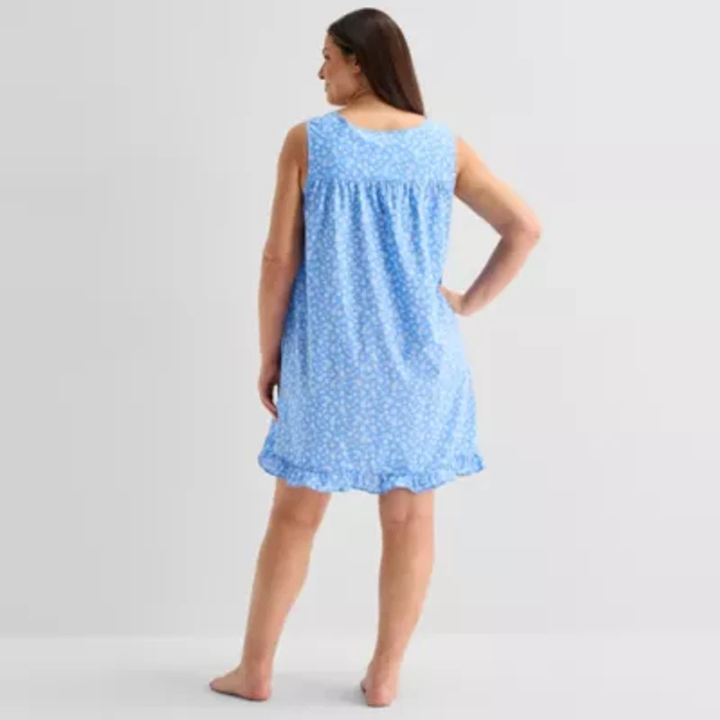 Adonna Womens Plus Round Neck Nightgown