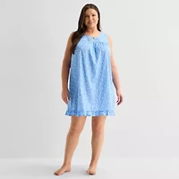 Adonna Womens Plus Round Neck Nightgown