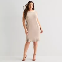 Maya Brooke Womens Plus Jacket Dress