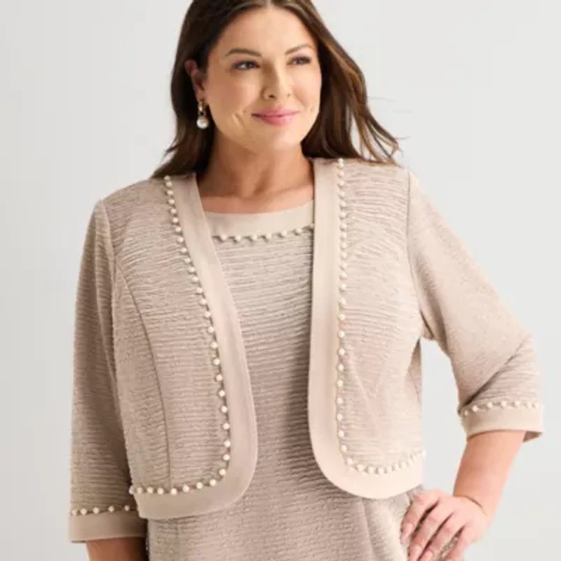 Maya Brooke Womens Plus Jacket Dress