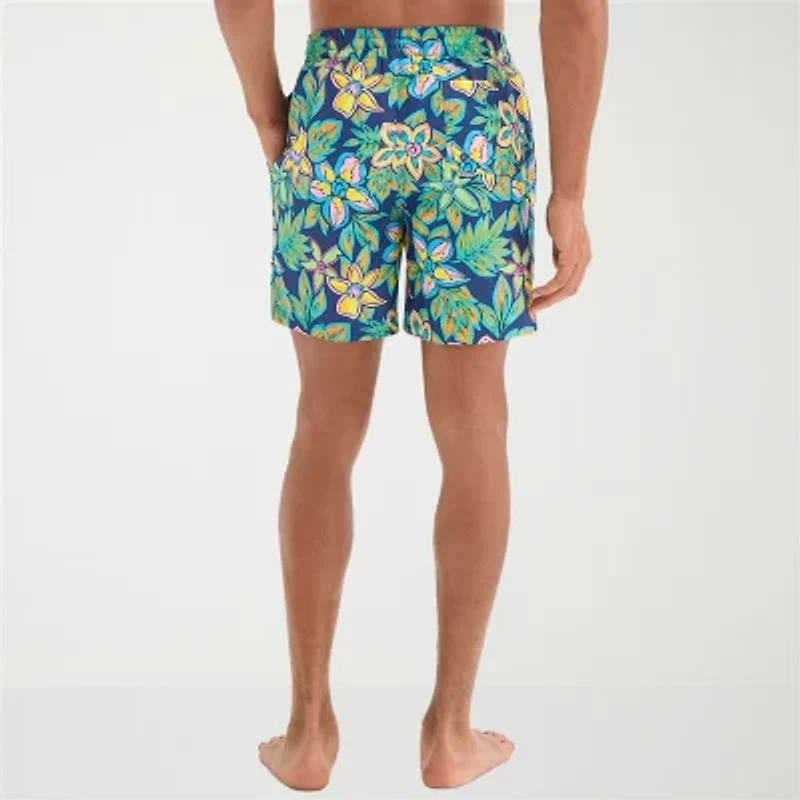 Burnside Mens Drawstring Waist Floral Swim Shorts