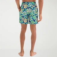 Burnside Mens Drawstring Waist Floral Swim Shorts