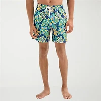 Burnside Mens Drawstring Waist Floral Swim Shorts