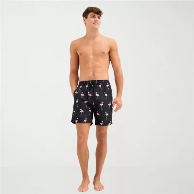 Burnside Mens Drawstring Waist 6" Animal Swim Shorts
