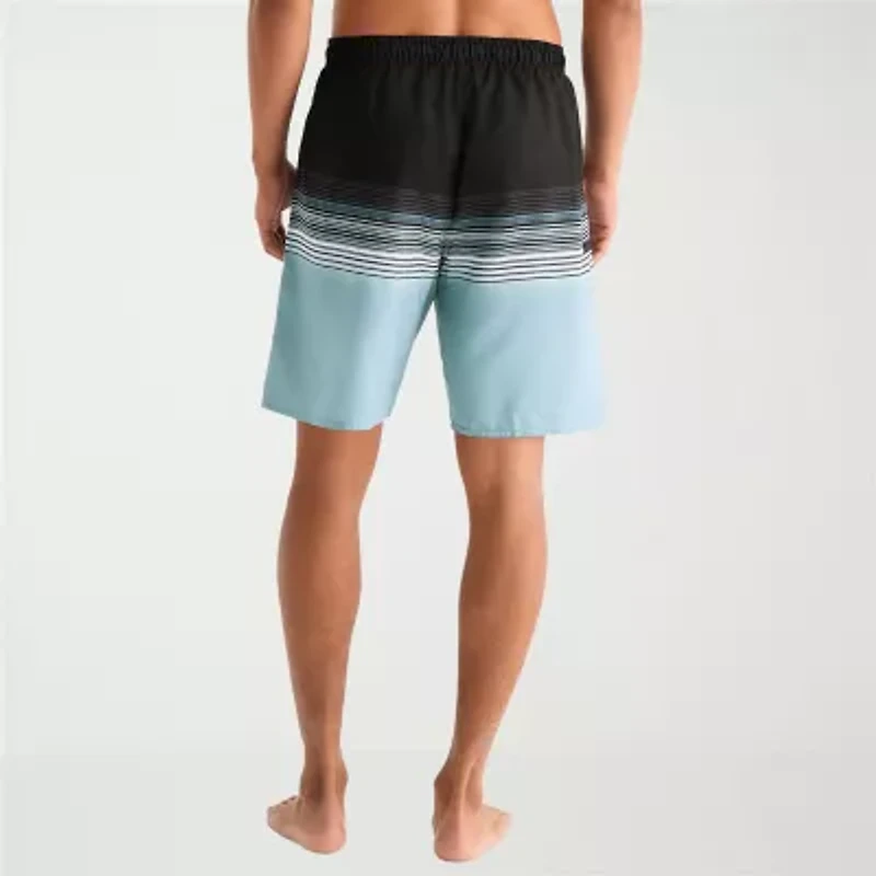 Burnside Mens Drawstring Waist Striped Swim Shorts