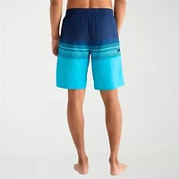 Burnside Mens Drawstring Waist 8" Striped Swim Shorts