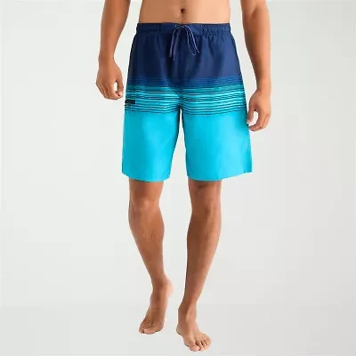 Burnside Mens Drawstring Waist 8" Striped Swim Shorts