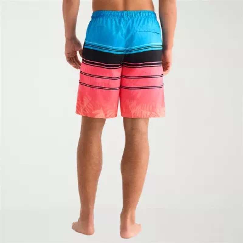 Burnside Mens Drawstring Waist Striped Swim Shorts