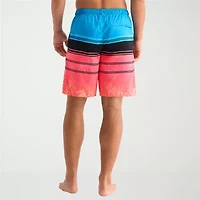 Burnside Mens Drawstring Waist Striped Swim Shorts