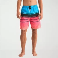 Burnside Mens Drawstring Waist Striped Swim Shorts