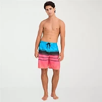 Burnside Mens Drawstring Waist Striped Swim Shorts
