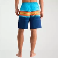 Burnside Mens Drawstring Waist Striped Swim Shorts