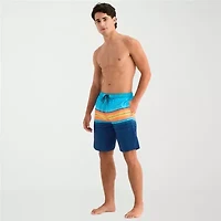 Burnside Mens Drawstring Waist Striped Swim Shorts