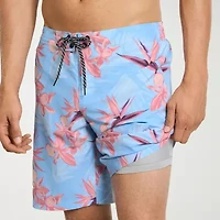 Hurley Mens Drawstring Waist Abstract Swim Shorts