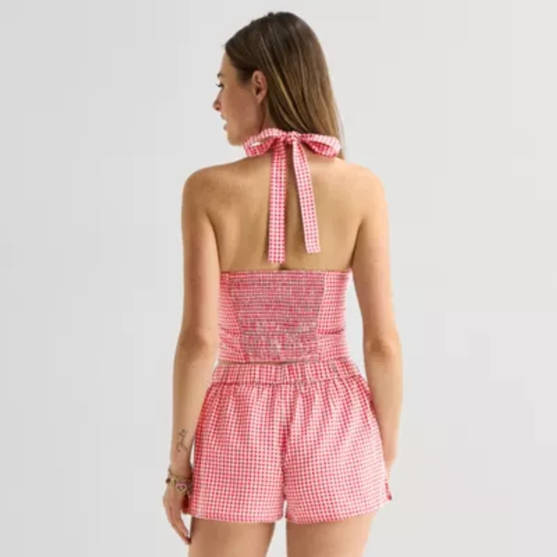 Arizona Womens Juniors Halter Neck Sleeveless Tank Top