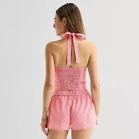 Arizona Womens Juniors Halter Neck Sleeveless Tank Top