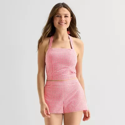 Arizona Womens Juniors Halter Neck Sleeveless Tank Top