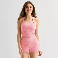 Arizona Womens Juniors Halter Neck Sleeveless Tank Top