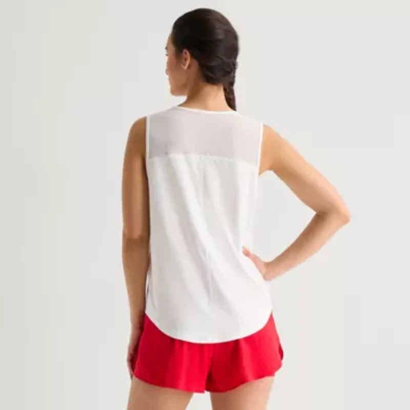 Xersion Mesh Womens Crew Neck Sleeveless Active Tank Top