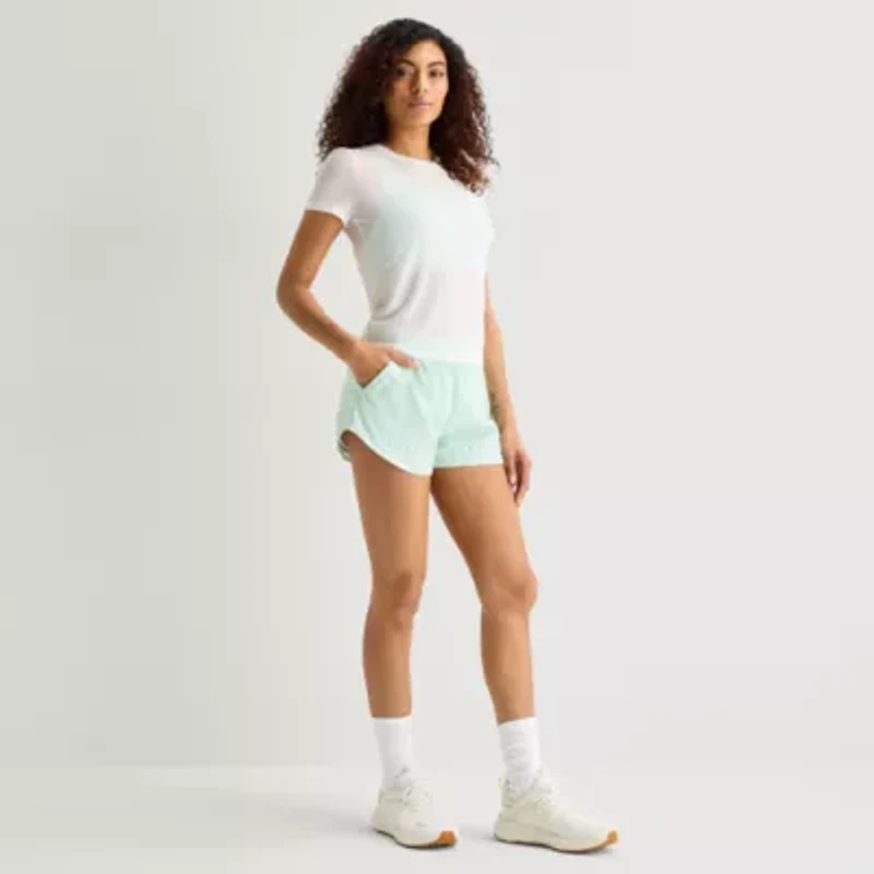 Xersion Mesh Womens Crew Neck Short Sleeve Active T-Shirt