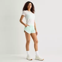 Xersion Mesh Womens Crew Neck Short Sleeve Active T-Shirt