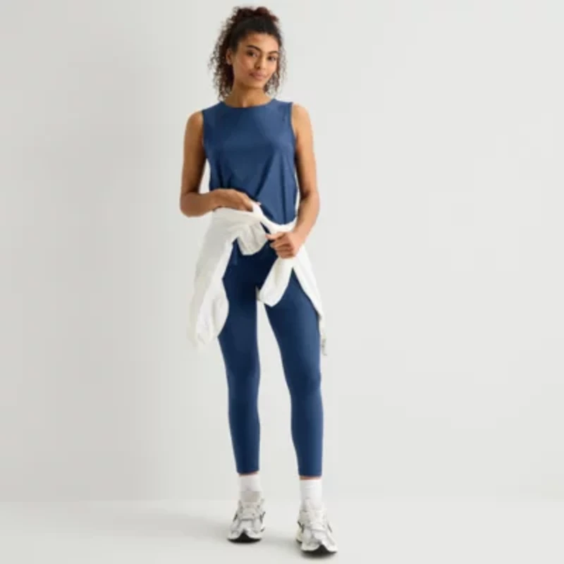 Xersion Mesh Womens Crew Neck Sleeveless Active Tank Top