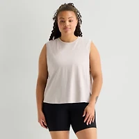 Xersion Womens Crew Neck Sleeveless Plus Tank Top