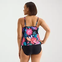 Sonnet Shores Womens Floral Tankini Swimsuit Top