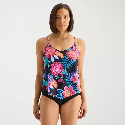 Sonnet Shores Womens Floral Tankini Swimsuit Top