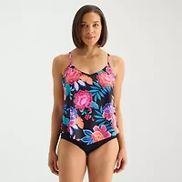 Sonnet Shores Womens Floral Tankini Swimsuit Top