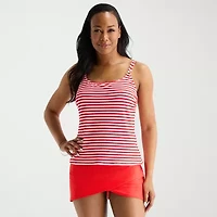 Liz Claiborne Womens Striped Tankini Swimsuit Top
