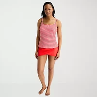 Liz Claiborne Womens Striped Tankini Swimsuit Top