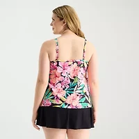 Sonnet Shores Womens Floral Plus Tankini Swimsuit Top