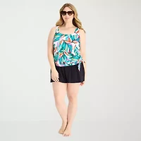 Sonnet Shores Womens Leaf Plus Tankini Swimsuit Top