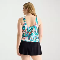 Sonnet Shores Womens Leaf Plus Tankini Swimsuit Top