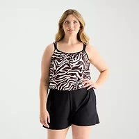 Sonnet Shores Womens Plus Swim Romper