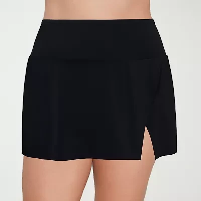Liz Claiborne Womens Comfort Waistband Plus Swim Skirt
