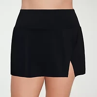 Liz Claiborne Womens Comfort Waistband Plus Swim Skirt