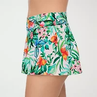 Liz Claiborne Womens Comfort Waistband Tropical Floral Plus Swim Skirt