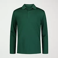 IZOD Little & Big Kid Boys Long Sleeve Regular Fit Wrinkle Resistant Moisture Wicking Polo Shirt