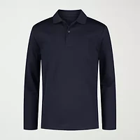 IZOD Little & Big Kid Boys Long Sleeve Regular Fit Wrinkle Resistant Moisture Wicking Polo Shirt